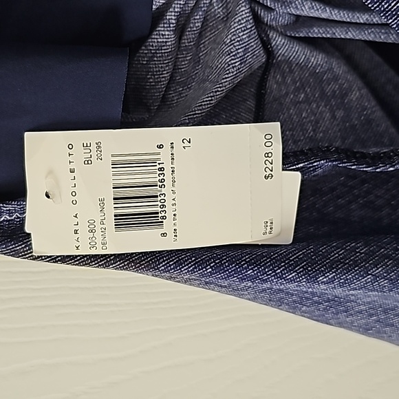 Karla Colletto One Piece Bathing Suit Size 12 - Picture 4 of 8